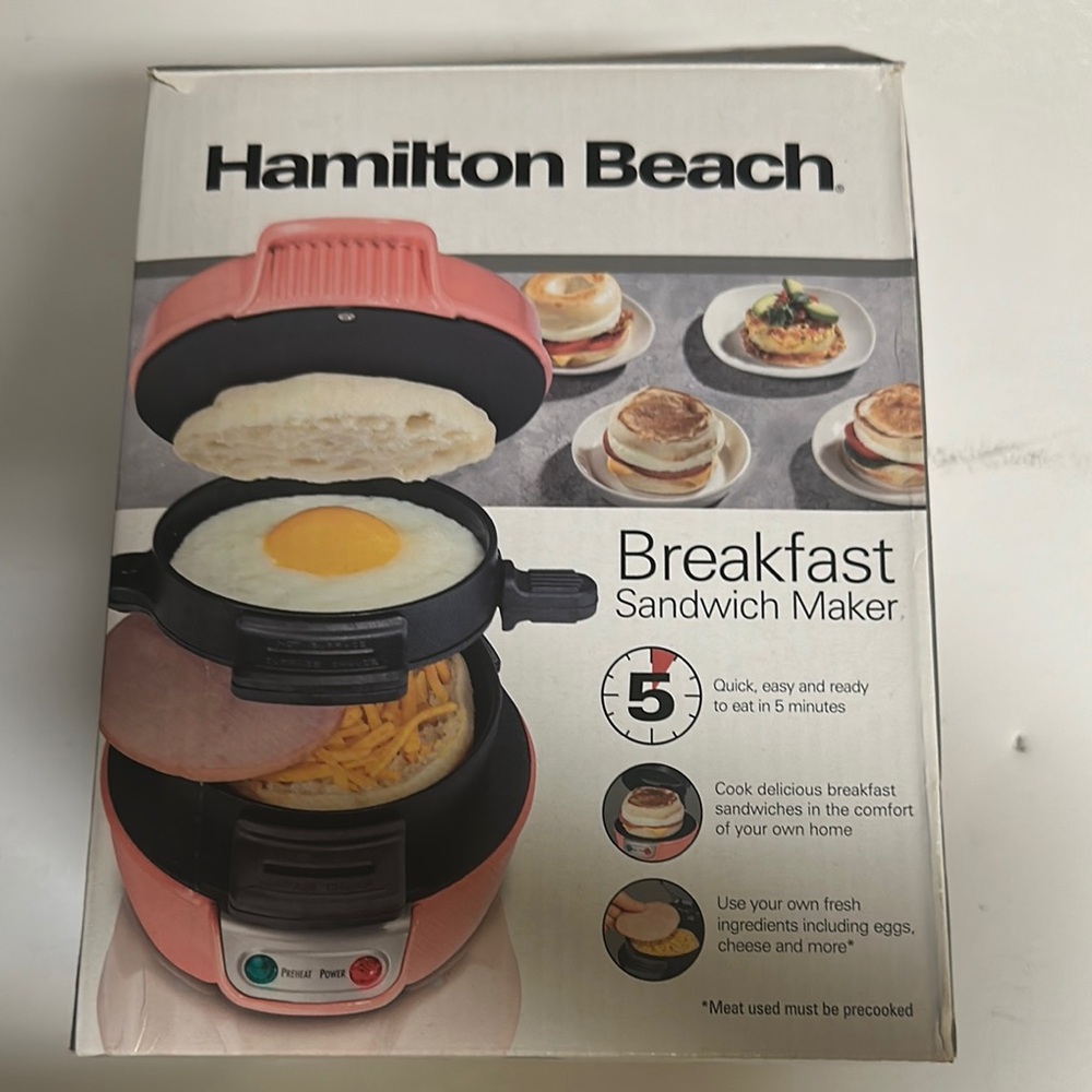Hamilton Beach Pink Breakfast Sandwich Maker